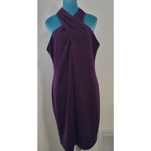 Eliza J Dress Womens Size 16 High Neck Midi Sleeveless Modern Sexy Classic Dress